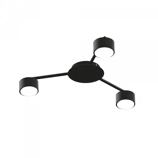 Світильник Videx під лампу 3xGX53 накладний Чорний VL-SPF20B-B - фото 2