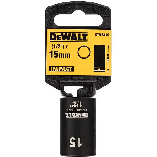 Головка торцевая DeWalt Impact 1/2" х 15 мм (DT7533) - фото 2