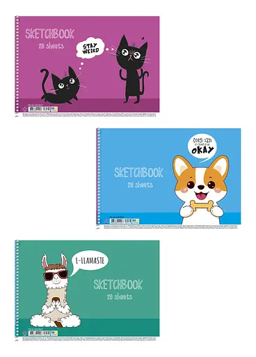 Комплект 3 шт. альбомів для малювання. Альбом Школярик А4 20 арк. 100г/м2 8547 4823088244007 - фото 1