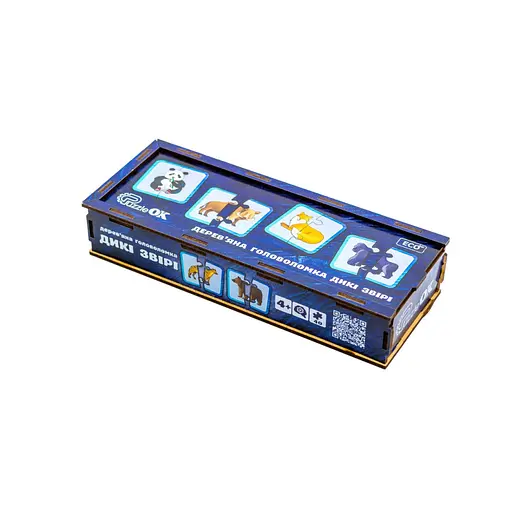 Дерев'яна головоломка "Дикі тварини" PuzzleOK Puz-44657, 40 елементів - фото 2