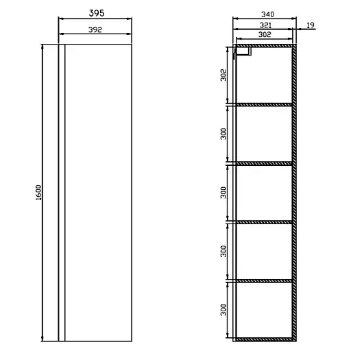 Пенал у ванну з дзеркалом Cersanit Moduo 40 см Сірий S929-019 30412 - фото 5