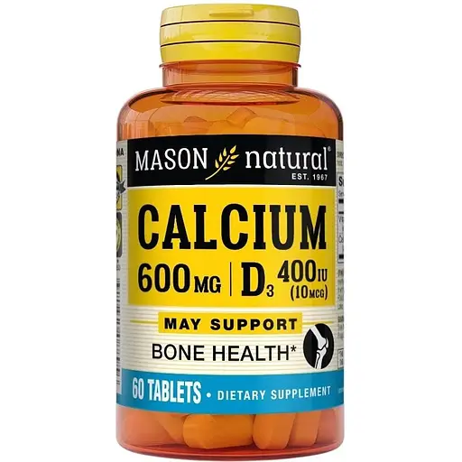 Витамины и минералы Mason Natural Calcium 600 mg mg Plus Vitamin D3, 60 таблеток