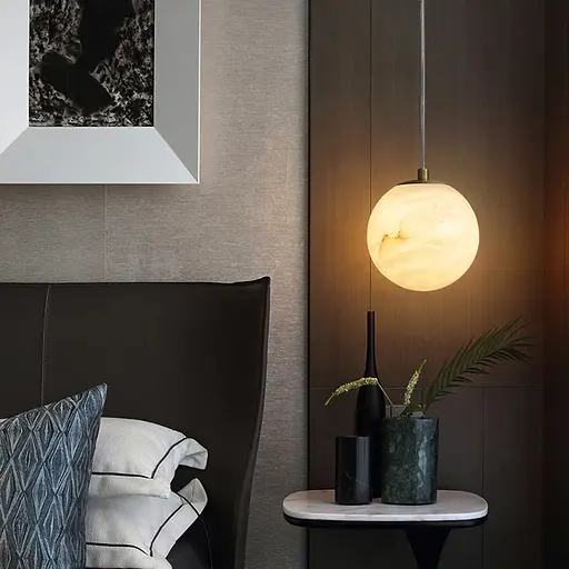 Підвісний світильник-куля з імітацією мармуру Ø 15 см Line F SGJ27-150 - фото 5