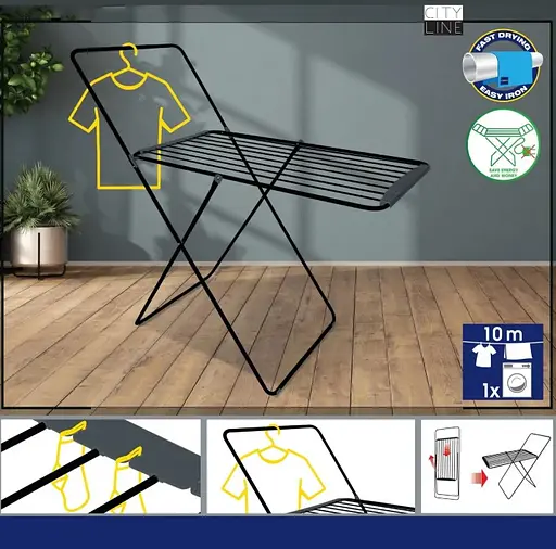 Сушилка для белья напольная Casa Si City Plus 10m Black (CS92287C03E) - фото 3