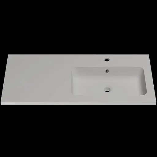 Раковина матова врізна Amidicon Rodeo 100R 1000x450 з литого каменю RODEO_100R_MAT, Білий матовий - фото 1
