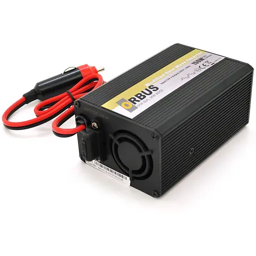 Інвертор напруги Orbus ORMS150 (150Вт), 12/220V, approximated, 1 Shuko, клеми + крокодили, 1 запобіжник, Box.Q20 - фото 2