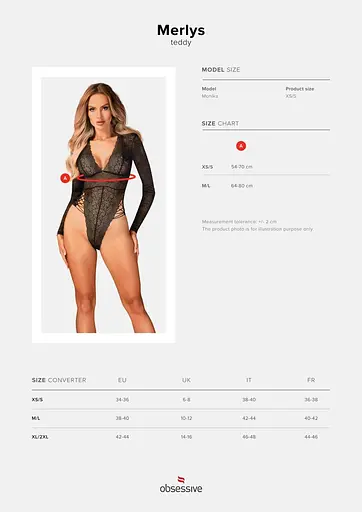 Боді Obsessive Merlys M/L (чорний) - фото 7