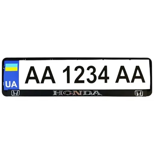 Рамка номерного знака Poputchik пластик с объемными буквами Honda 52х13.5х2см 2 шт - фото 2