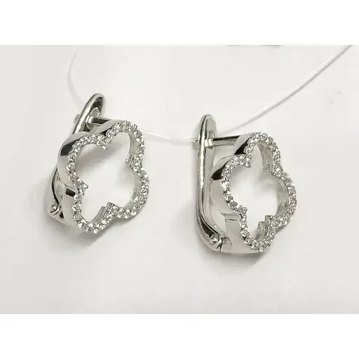 Срібні сережки Qvaliz з фіанітами. 90201126 - фото 3