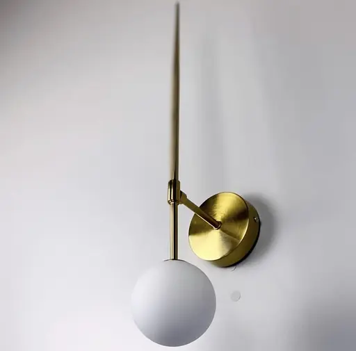 Бра в корпусі латунь з білим плафоном Арт. WJ 017 GD Line F - фото 7