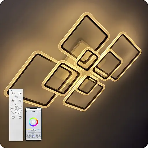 Люстра светодиодная 517 Light 3color с пультом 224Вт Черный (01555) - фото 4