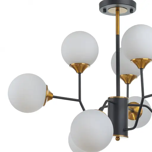 Люстра Brille потолочная молекула в зал E27 60W BK (BL-914C/9) - фото 2