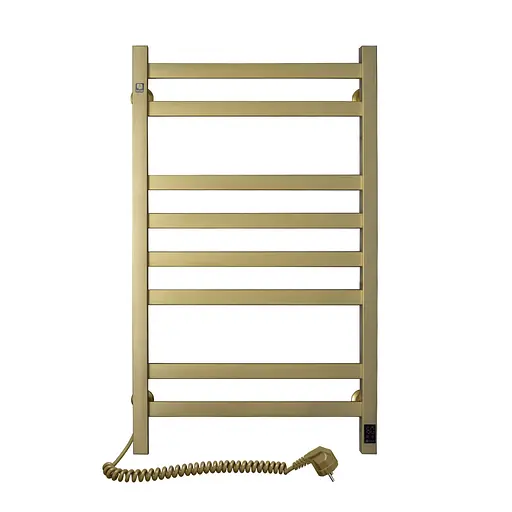 Электрический полотенцесушитель Navin Авангард 480x800 Sensor левостороннее с таймером, матовое золото 12-212033-4860, Золотой, Левое, Электронный - фото 1