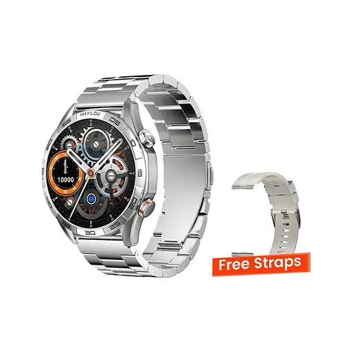 Умные часы Haylou Solar 5 (LS20) (2 ремешки Silicone + Stainless steel) серебристые - фото 4