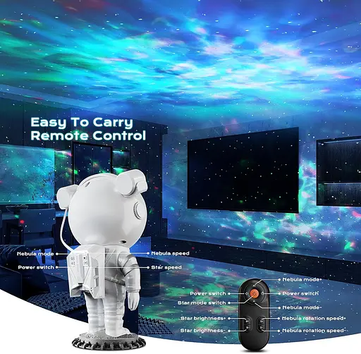 Проектор астронавта LAMPET Galaxy Starry Sky з дистанційним керуванням та таймером - фото 3