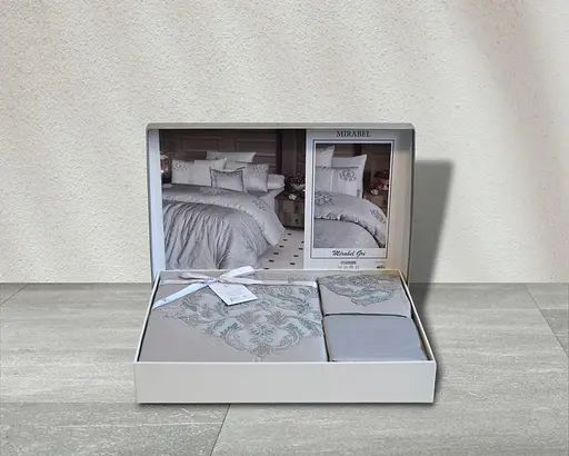 Постільна білизна Mirabel Gri Сатин Делюкс First Choice pbe0052015 - фото 3