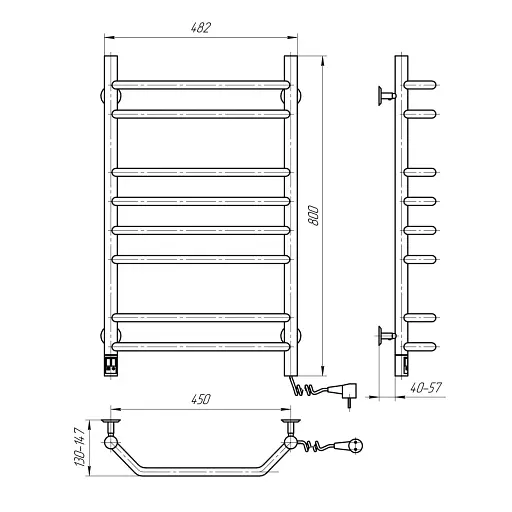 Рушникосушка NAVIN Блюз 480х800 Sensor праве підключення з таймером білий - фото 3