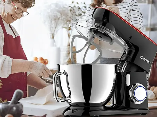 Кухонный комбайн Camic миксер тестомес металлический 9 л SM-1571N 1800Вт Black Red - фото 7