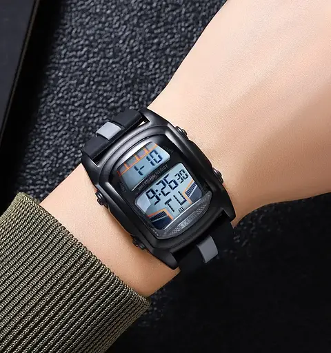 Годинник наручний чоловічий Skmei 2203 (Чорний з сірим) - фото 5