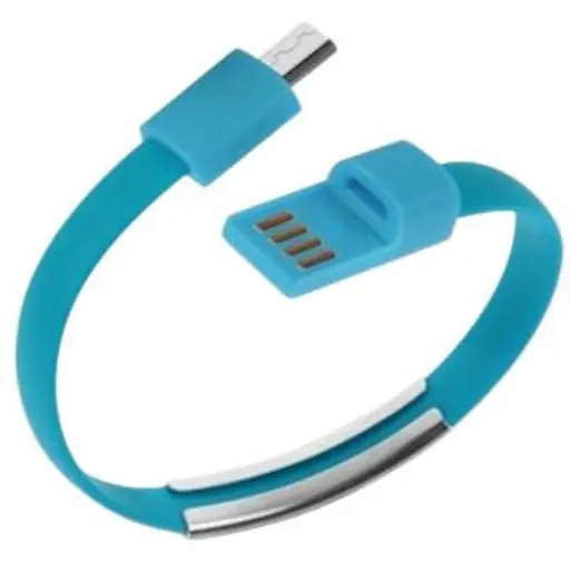 Кабель браслет micro USB 2.0 блакитний RTL