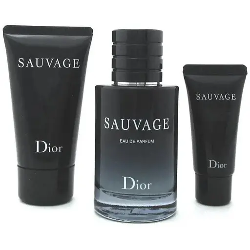 Набір Christian Dior Sauvage 60 мл парфумована вода 50 мл гель для душу 20 мл крем - фото 1