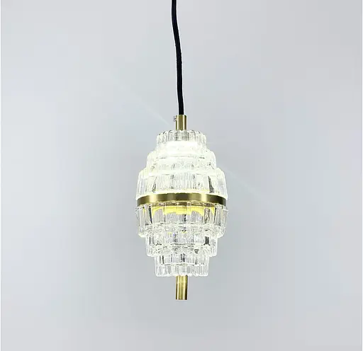 Кришталевий світлодіодний світильник золотого кольору Line.F SGA 9 - фото 4