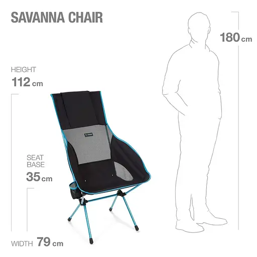 Стілець Helinox Savanna Chair Black/Blue (1053-11141) - фото 4