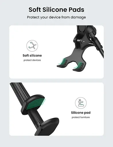 Підставка-тримач для телефону Ugreen LP113 Multifunction Phone Clip Stand з кріпленням чорний (80906) - фото 3