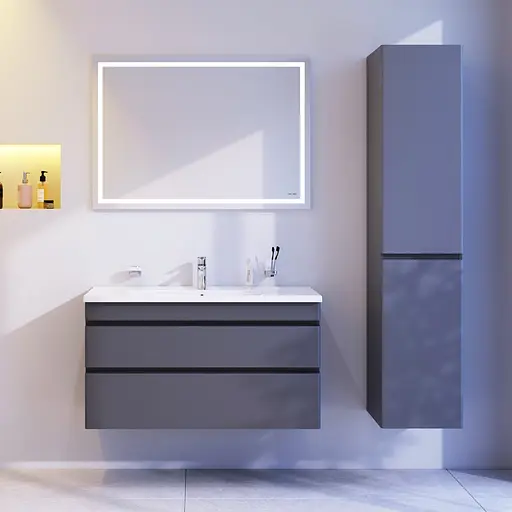 Тумба з умивальником AM.PM Hit підвісна 100 см графіт матовий M93A-FHX01002-WC01002GM38 Графіт - фото 4