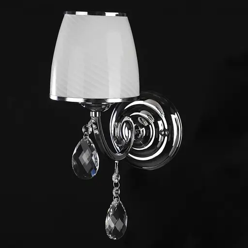 Бра Brille BCL-384W1 настінне накладне кришталеве класичне з абажуром E14 - фото 3