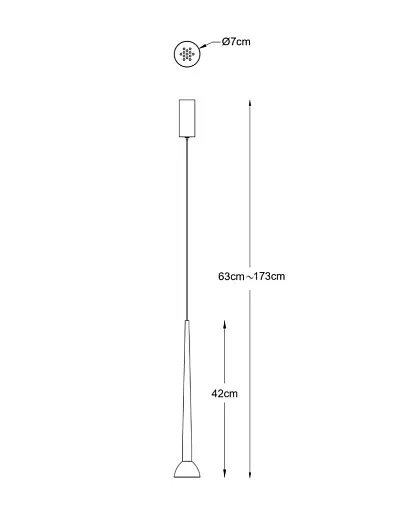 Підвісний світильник люстра Zuma Line 5905316668386 Boston LED 1x1.5W 3000K 550Lm IP20 чорний - фото 2