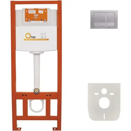 Набір інсталяція 4 в 1 Q-tap Nest ST з квадратною панеллю змиву QT0133M425M06029SAT - фото 1