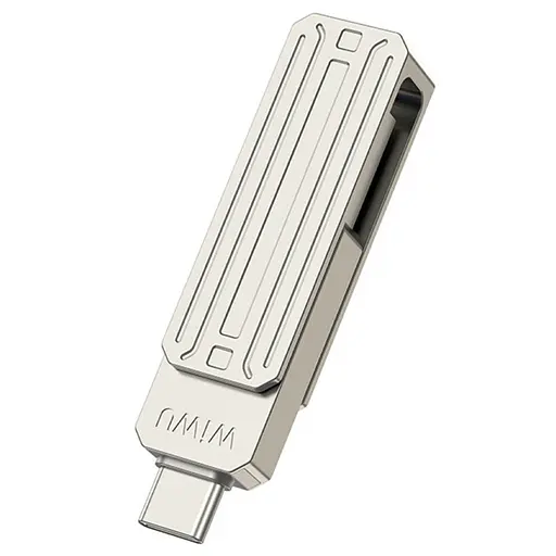 Флеш-накопичувач WIWU Wi-FD001 3in1 (USB-A/C/L) USB 3.0, 32GB Silver - фото 4