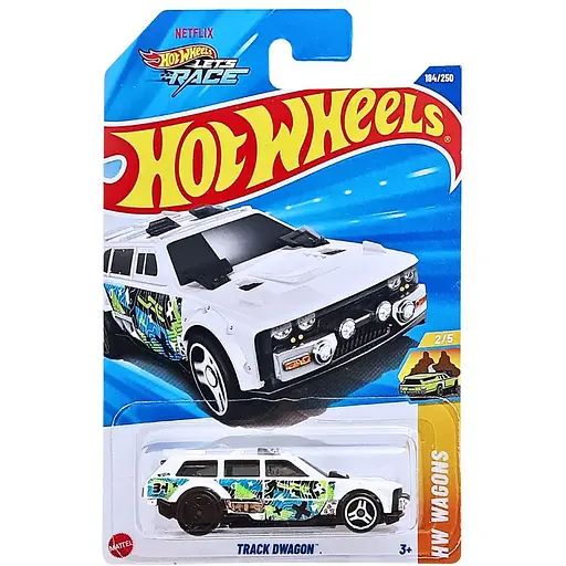 Базовая машинка Hot Wheels HW Wagons Track Dwagon белая (5785) JBB10-N521    - фото 1