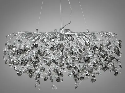 Дизайнерская хрустальная люстра в гостиную, 10 ламп, хром. - фото 3