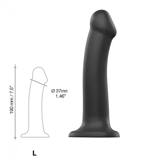 Фалоімітатор Strap-On-Me Dual Density L 19 см чорний - фото 2