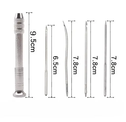 Набор стальных шил 5 шт для шитья кожи - многофункциональный инструмент для ремонта и рукоделия - фото 2