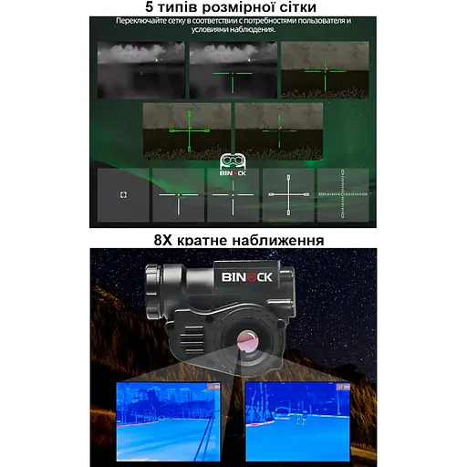 Тепловізор (тепловізійний монокуляр) для кріплення на шолом Binock BTI10, матриця 384x288 пікселів (101003) - фото 5