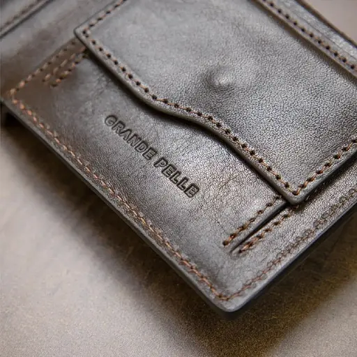 Чоловічий шкіряний гаманець Grande Pelle 11.5х9х1 см acs0029238 - фото 6