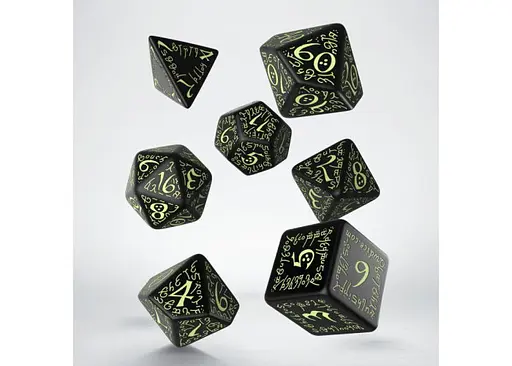 Набір кубиків Elvish Black & glow-in-the-dark Dice Set , 7 шт. (SELV04) - фото 2