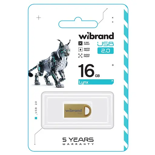 Flash Wibrand USB 2.0 Lynx 16Gb Gold - фото 2