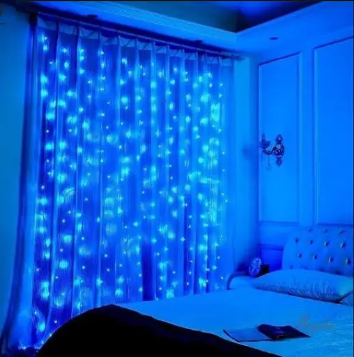 Гірлянда штора Водоспад 480 led 3.0х3.0м Синя - фото 6