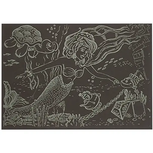 Гравюра А5 "Русалочка" Danko Toys ГрА5з-1 эконом вариант в пакете 21 х 14,8 см - фото 1