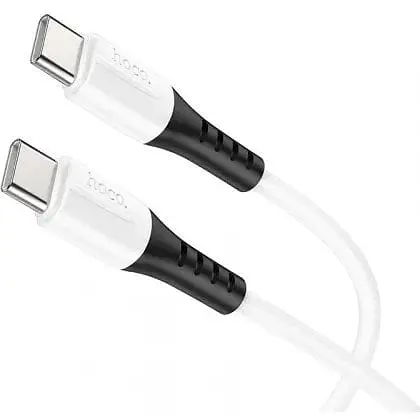 Кабель Hoco X82 Type-C to Type-C 60W silicone charging data cable Білий