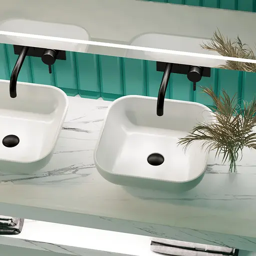 Раковина глянцева накладна Amidicon Atlant 45 450x450 з литого каменю ATLANT_45_HL, Білий - фото 7