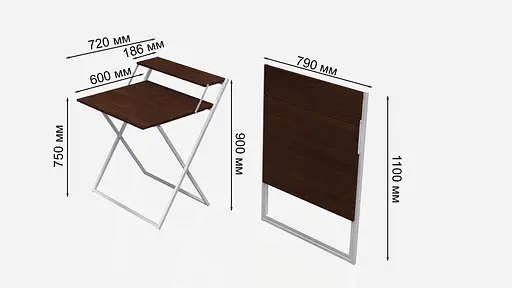 Стіл трансформер Компакт 4 750x790x720 Білий метал ДСП Венге Магія 16 мм FRD-105405 - фото 2