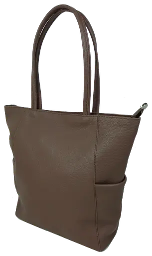 Женская кожаная сумка на двух ручках Borsacomoda коричневая sum0028734 - фото 3