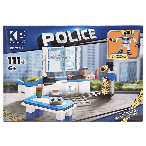 Дитячий конструктор Поліцейська серія Police KB 217G 2 в 1, 111 деталей