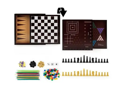 Настольная игра Spin Master Набор из 10 классических игр (в деревянной коробке) (SM98376/6065366) - фото 4