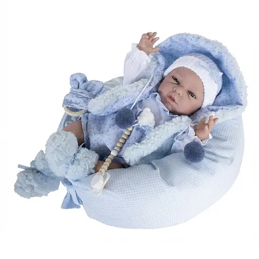 Лялька Munecas De Cuna у блакитному комбінезоні 45 см (B45230)